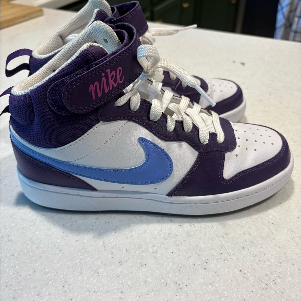 NWOT Nike Kids High-Top Sneakers in Purple, White & Light Blue